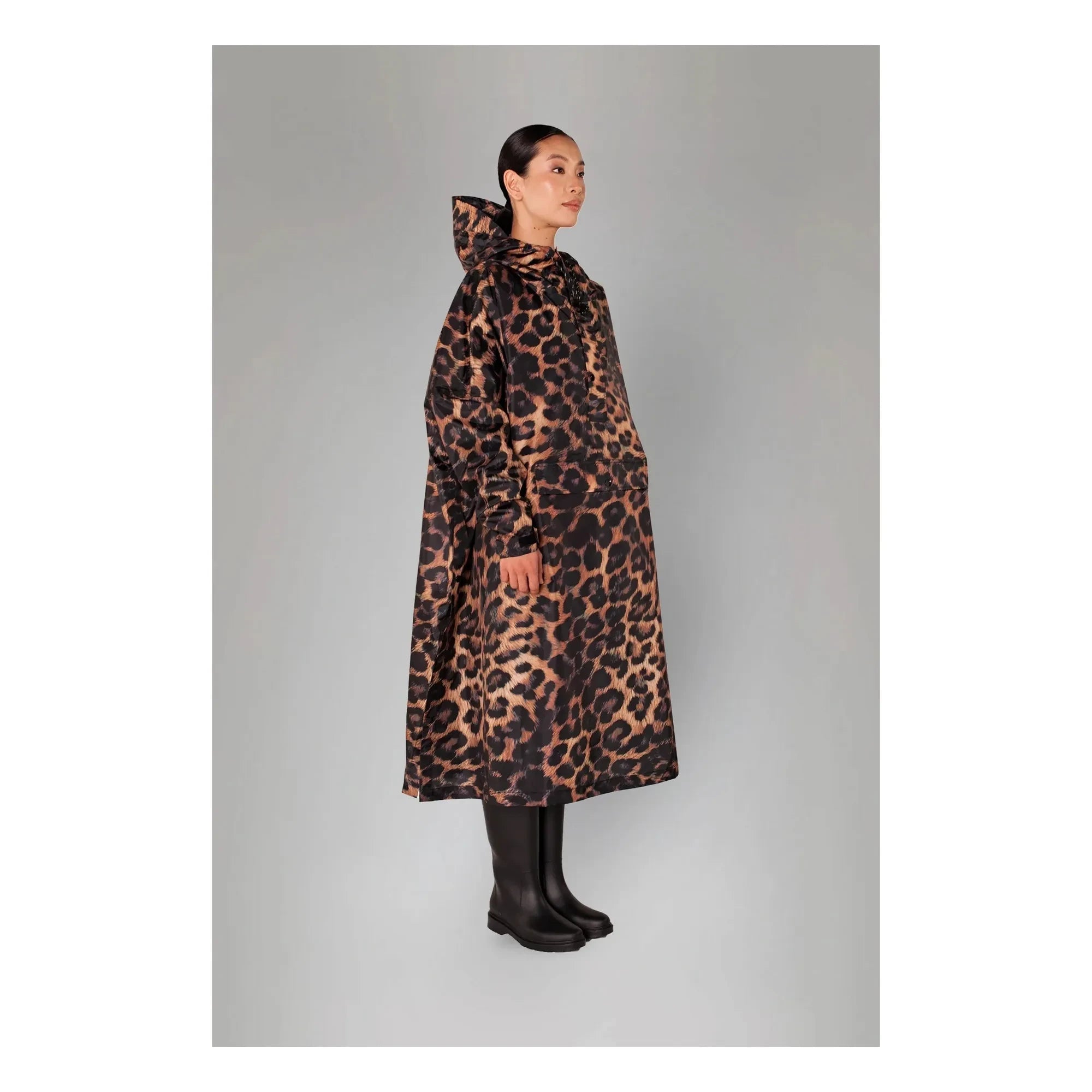 Rainkiss - Dunkler Leopard Wasserdichter Poncho - Damenkollektion | Braun
