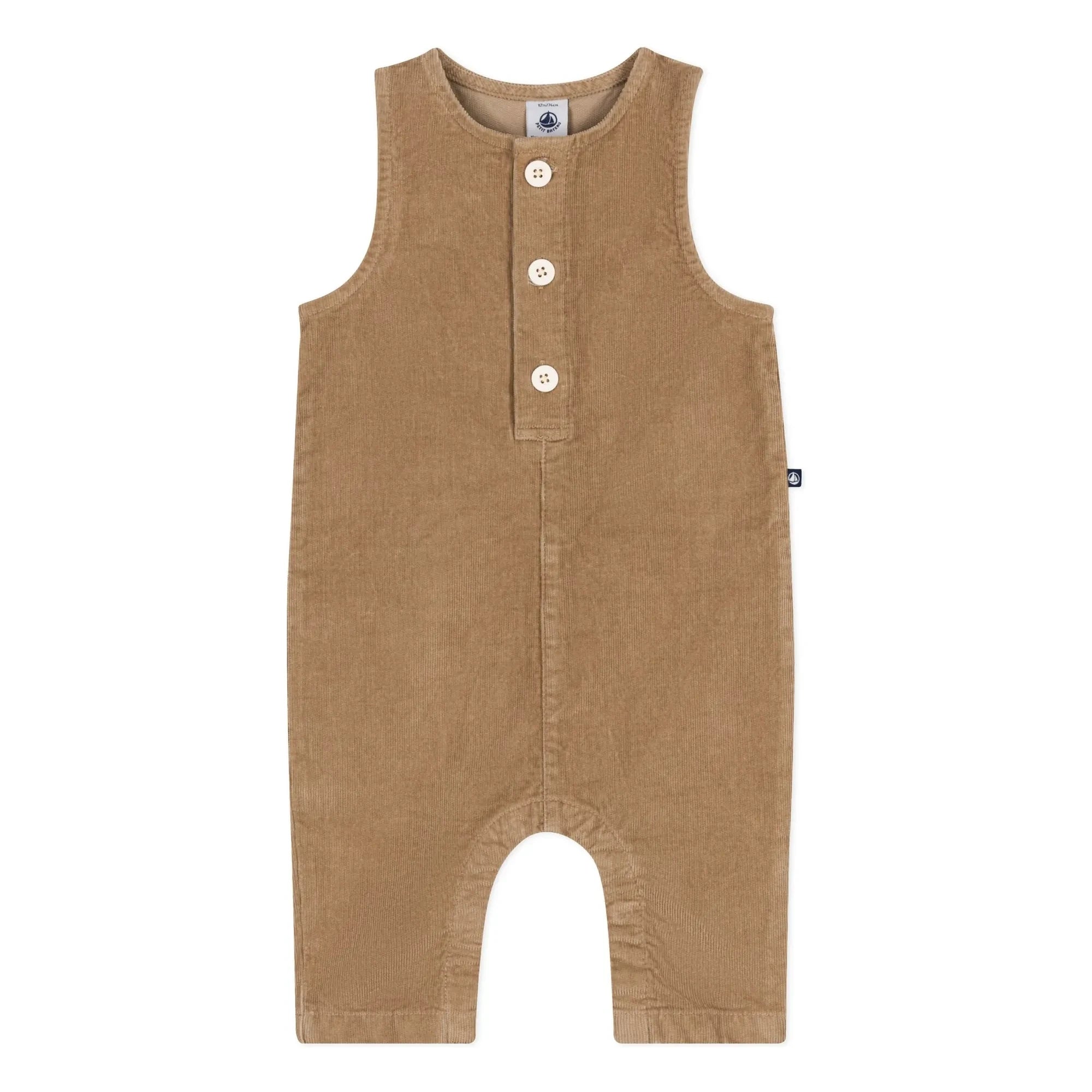 Petit Bateau - Gerippte Latzhose | Beige