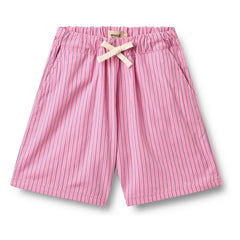 Wheat - Coral Gestreifte Bio-Baumwoll-Bermuda-Shorts | Rosa