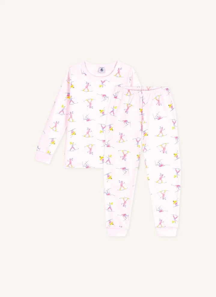 Petit Bateau - Baumwoll-Pyjamas Skifahrer | Rosa