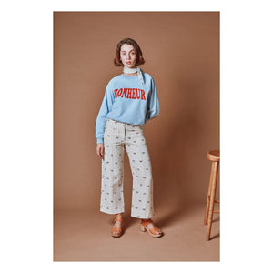 Emile et Ida - Baumwollhose mit Erdbeeren | Creme