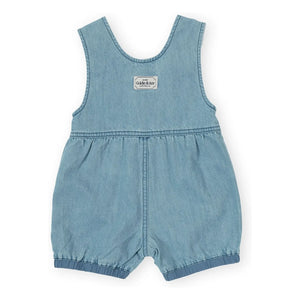 Goldie + Ace - Erdbeer-Strampler Chambray Kurz | Blau