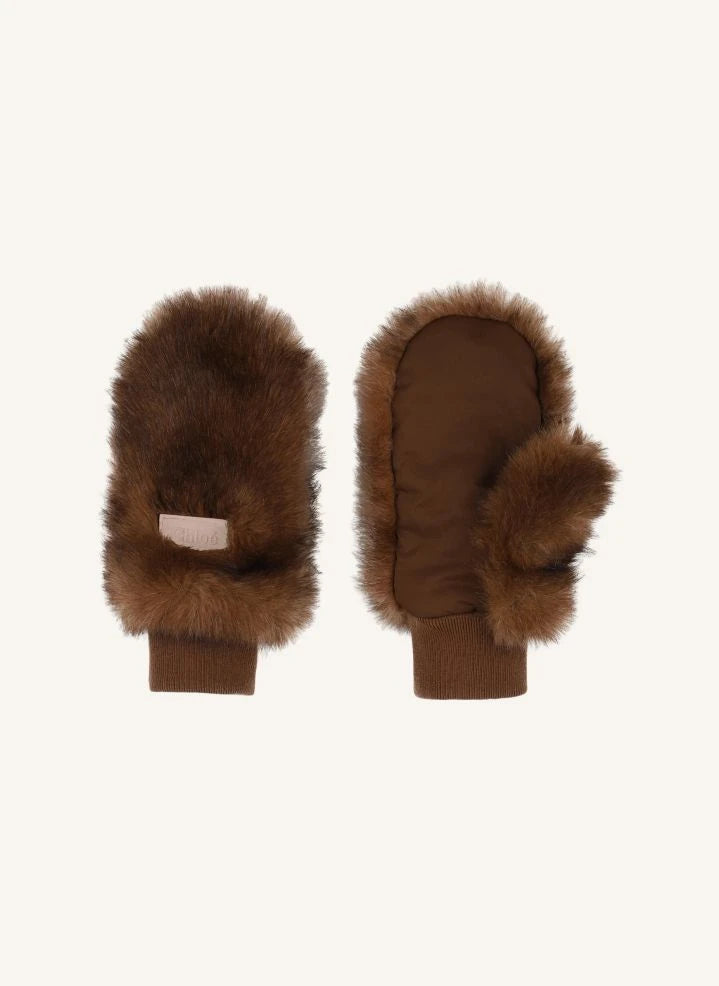 Chloé - Fleecehandschuhe | Camel