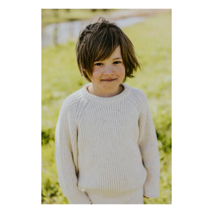 Yuki - Gerippter Pullover aus Bio-Baumwolle | Heather Weiß