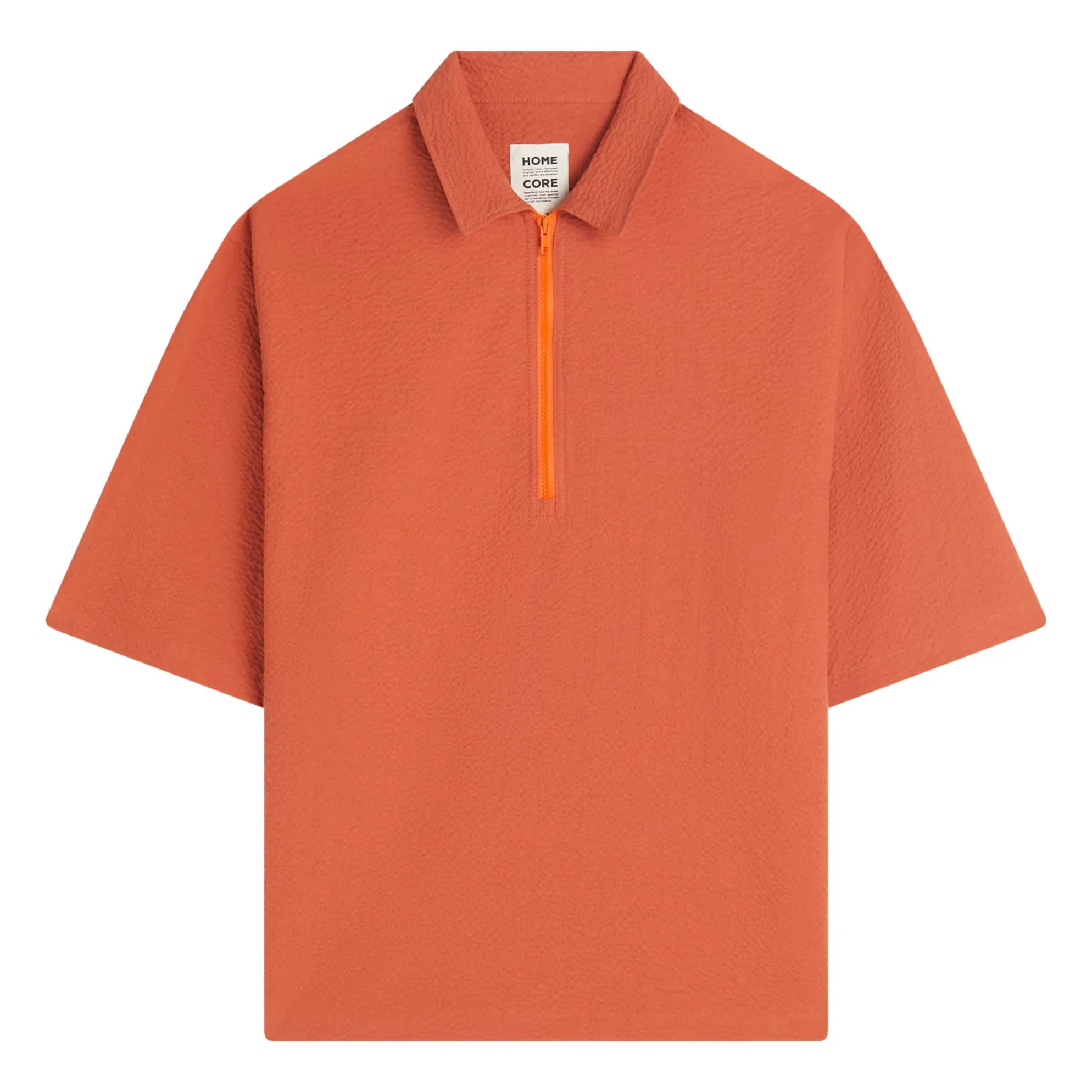 Homecore - Tajima Seer Zip Polo | Ziegelrot