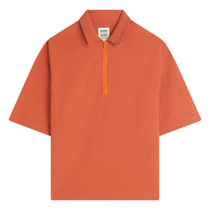 Homecore - Tajima Seer Zip Polo | Ziegelrot