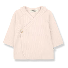 1+ in the family – Caterina T-Shirt mit Rüschenkragen | Beige-Rosa