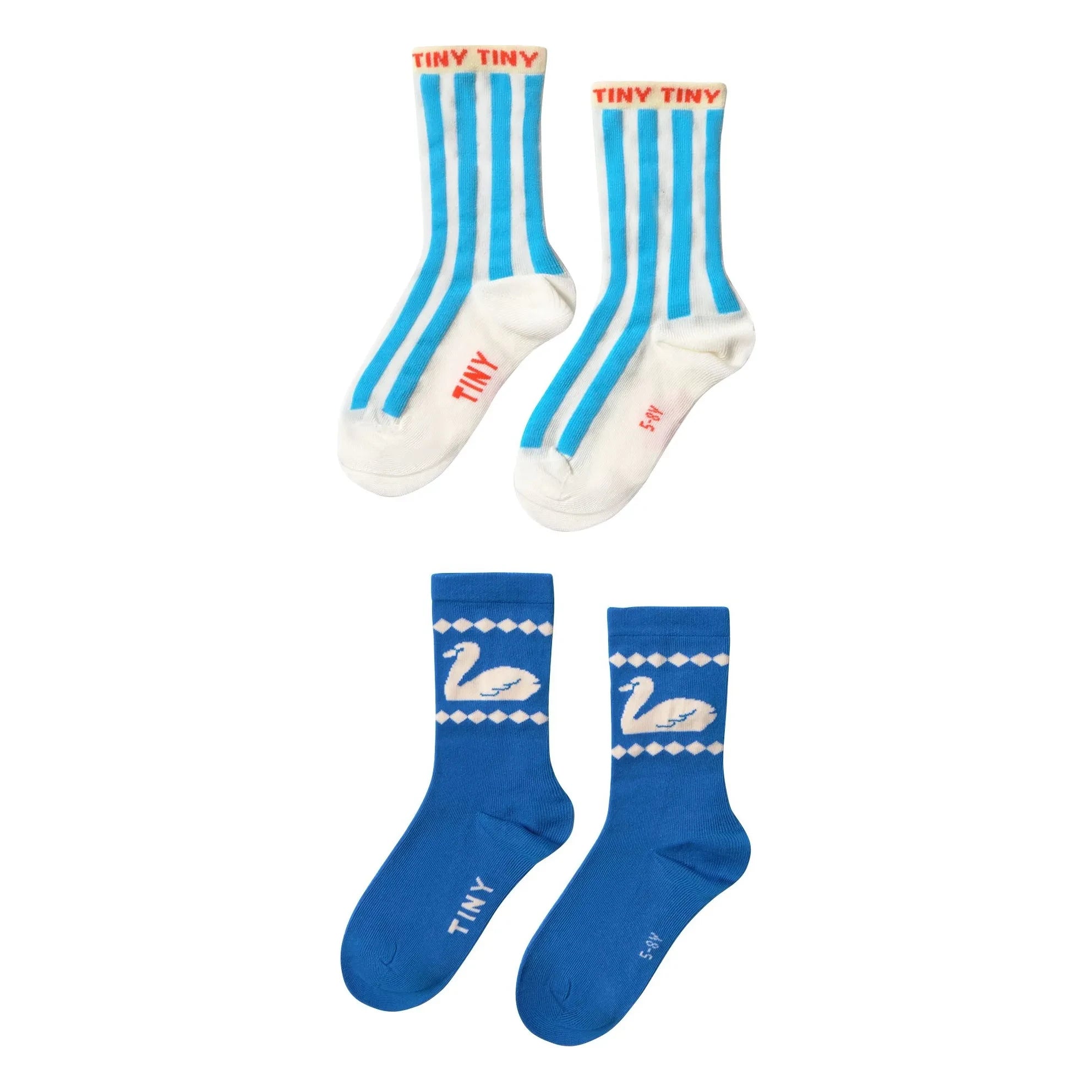 Tinycottons - 2er-Pack Schwan Socken Set | Blau