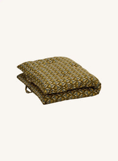 Madam Stoltz - Blumenmuster Baumwollunterlage | Olive
