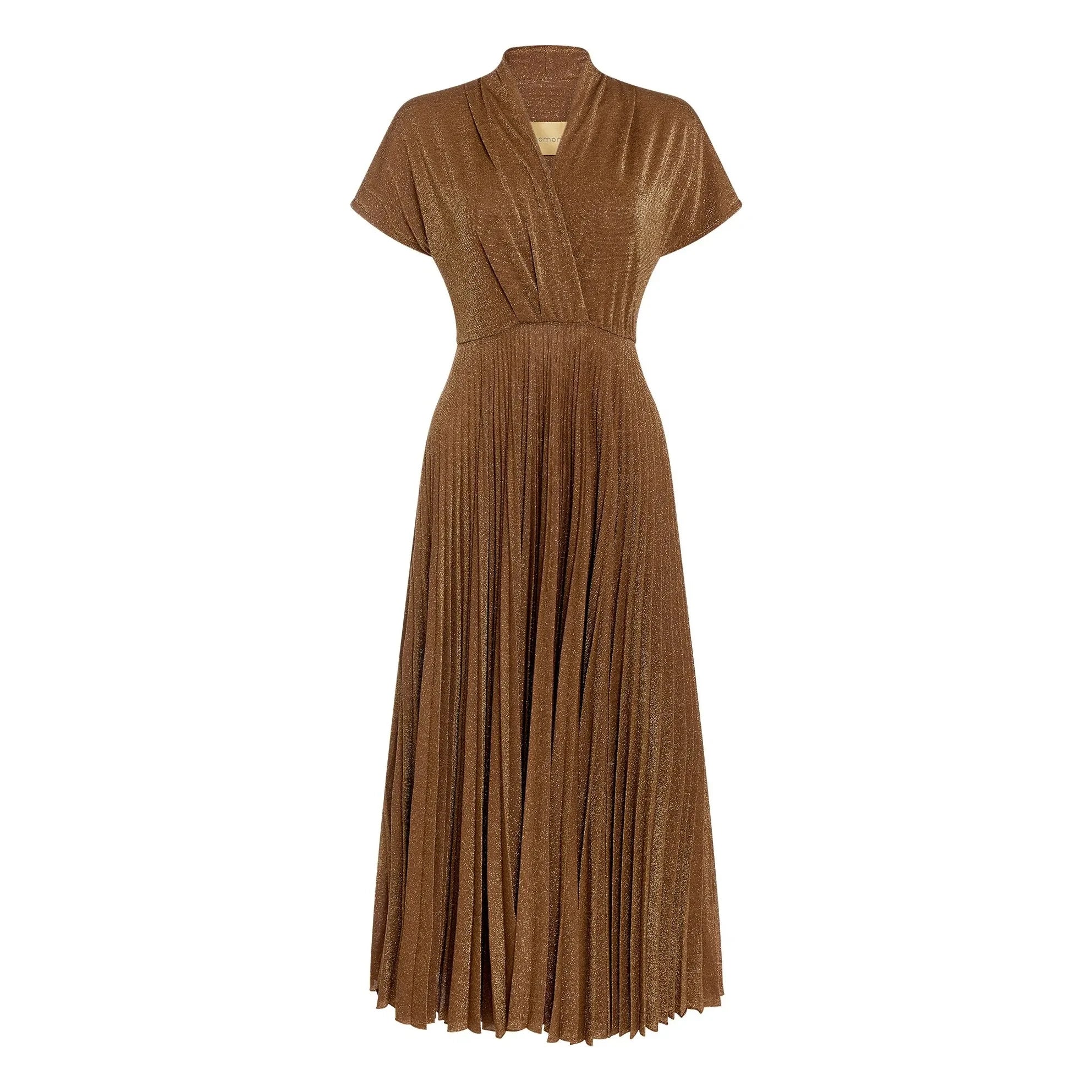 Momoni - Metallic Derby-Kleid | Tabak