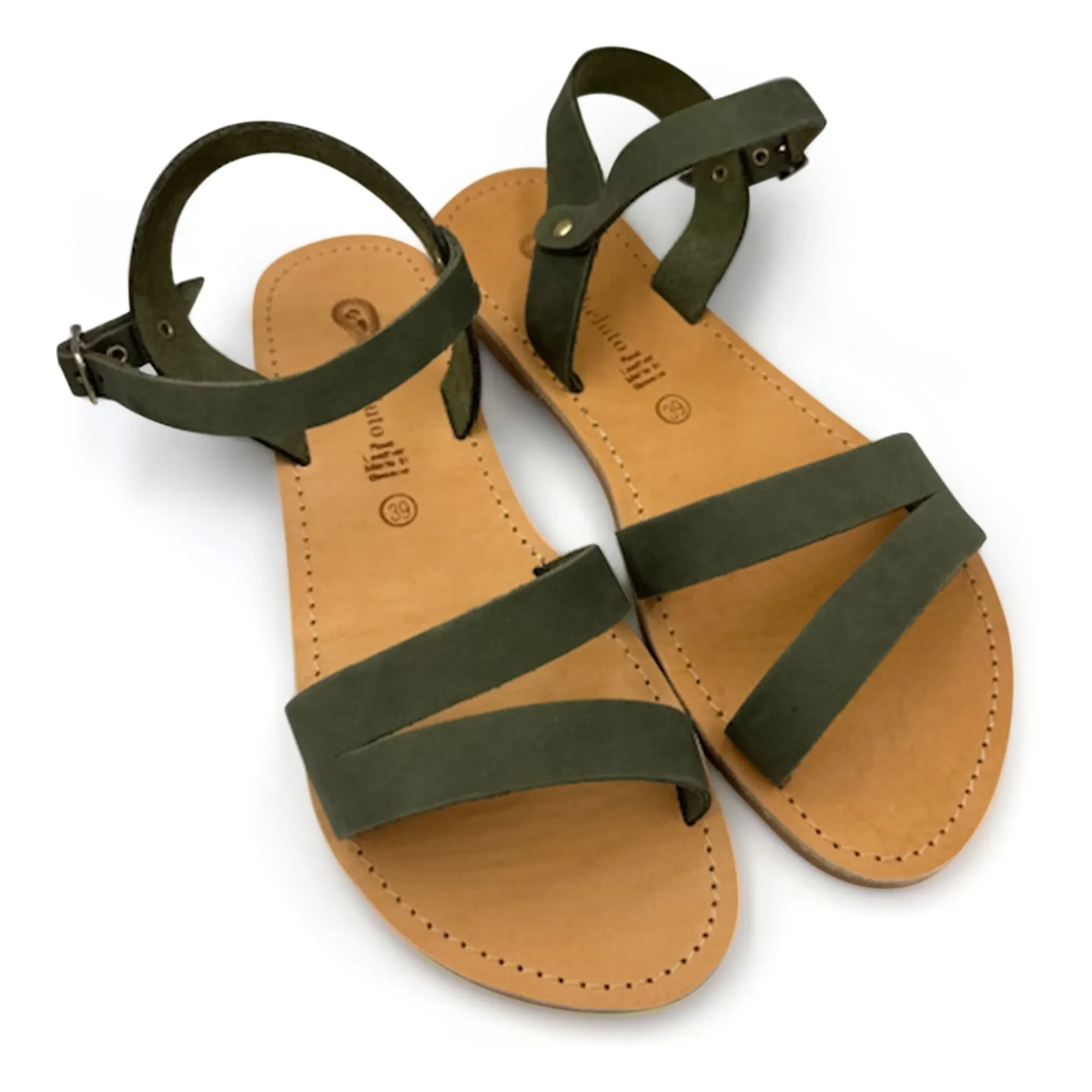 Théluto - Iris Nubuk Sandalen | Khaki