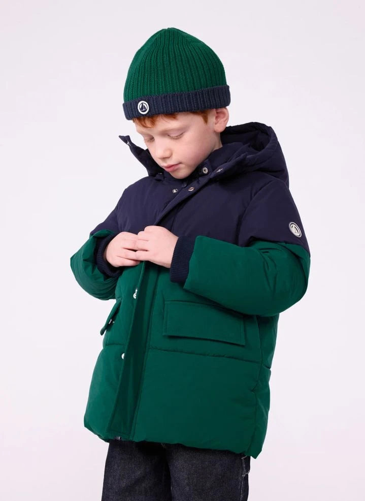 Petit Bateau - Steppjacke mit Farbblock | Grün