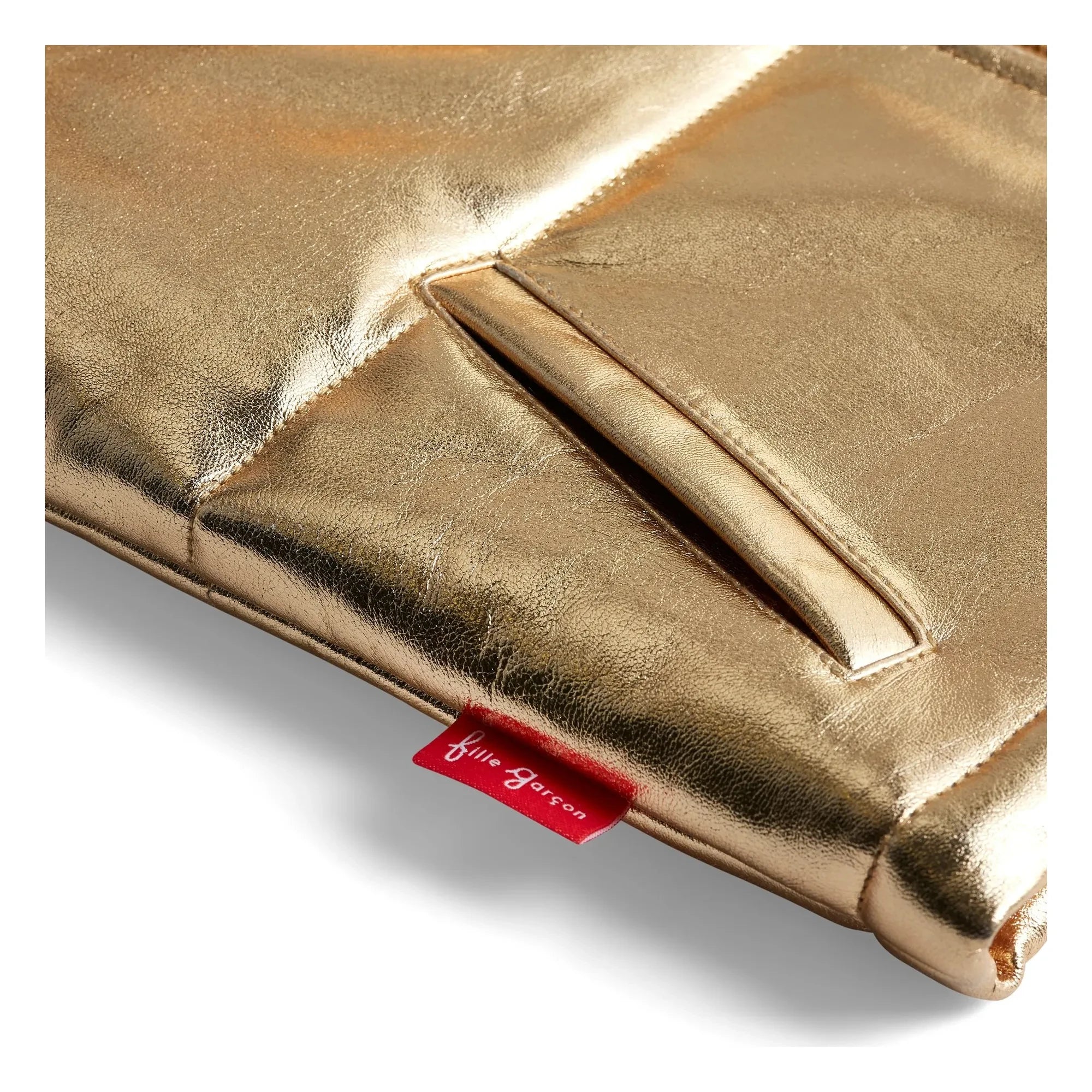 Fille Garçon - Metallische Sherpa-Weste mit Kragen | Gold