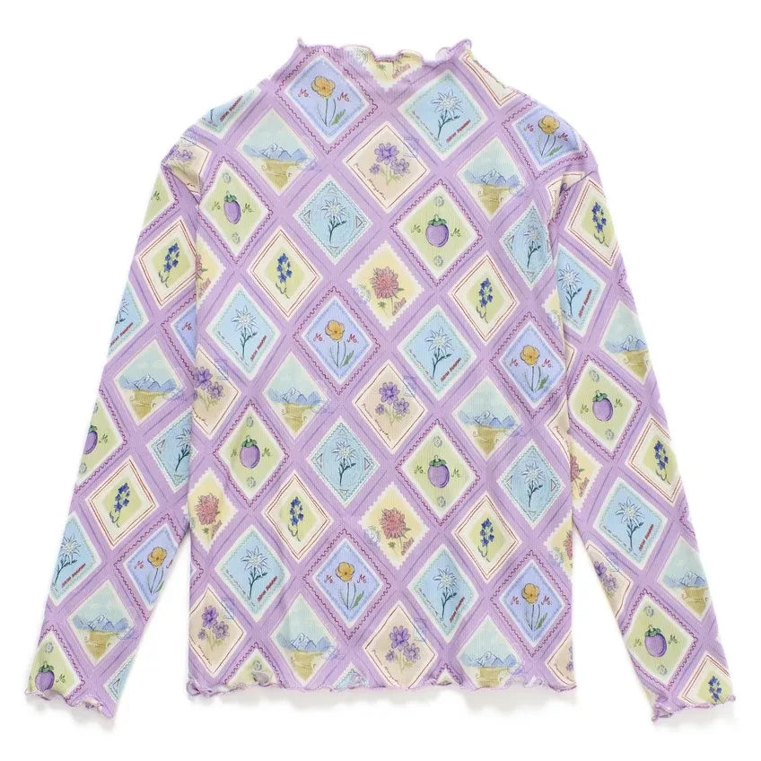 Maison Mangostan - Volants Timbres T-Shirt | Lila