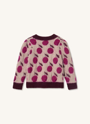 Fliink - Stern-Kirschen Alpaka Wolle Cardigan | Rosa