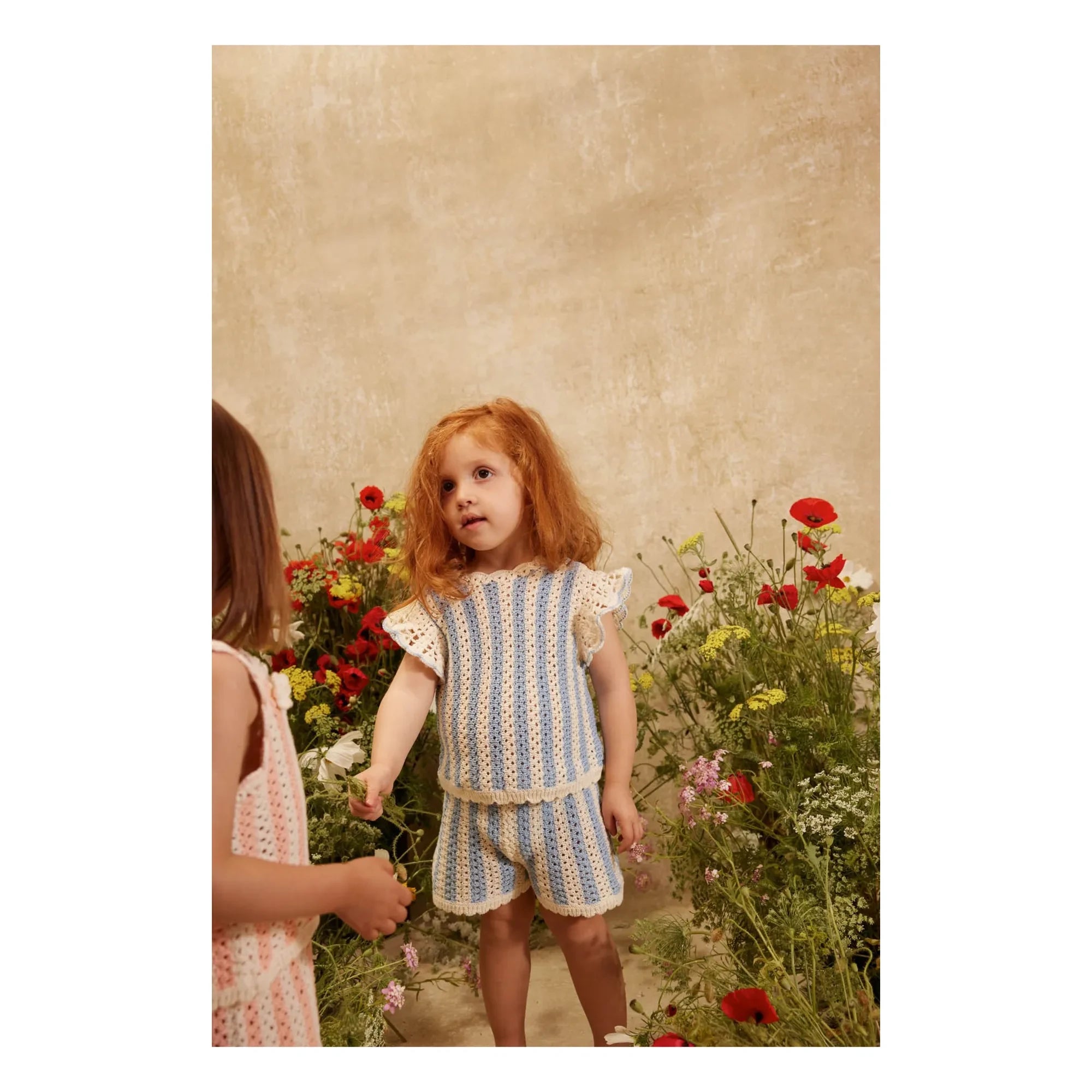 Louise Misha - Lyse Gestreiftes T-Shirt aus Netzstoff | Blau