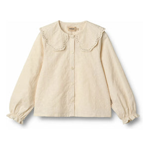 Wheat - Flora Bluse Claudine-Kragen Bio-Baumwolle | Beige
