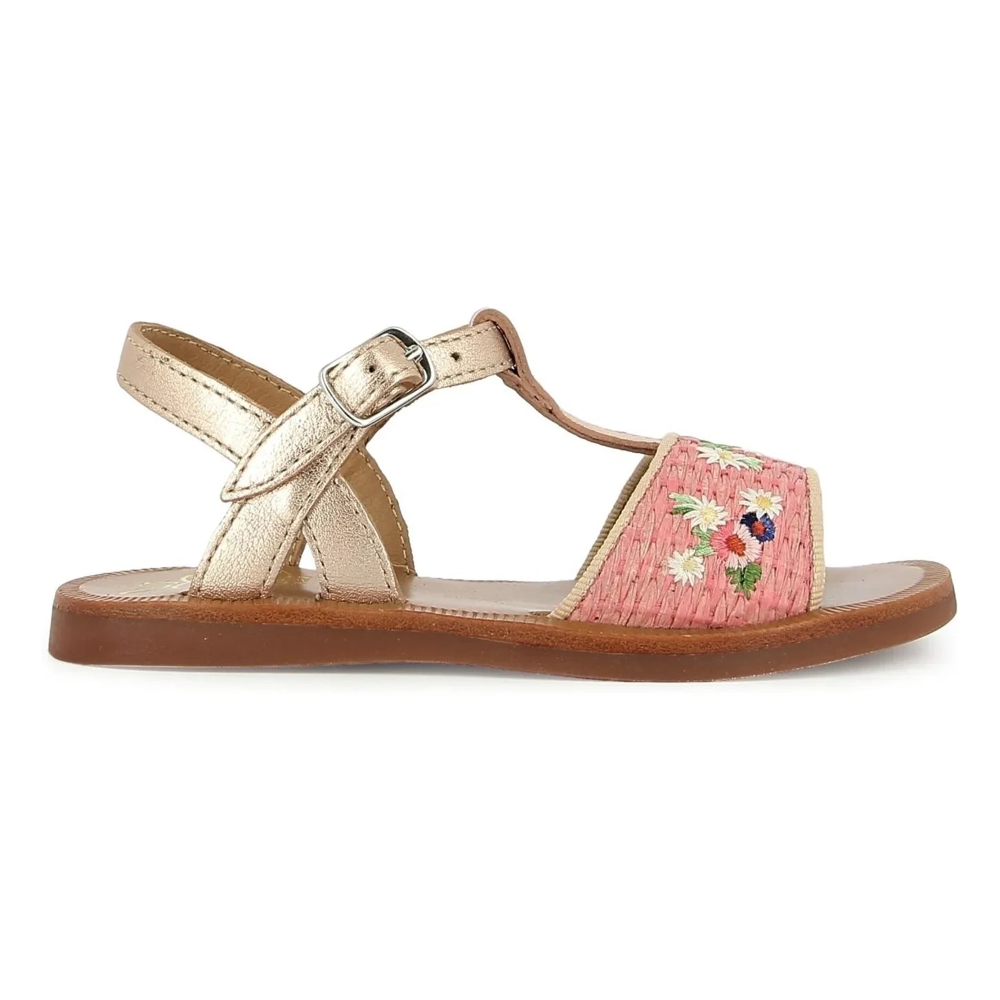 Pom d'Api - Sandalen Plagette Raphia Brod | Rosa