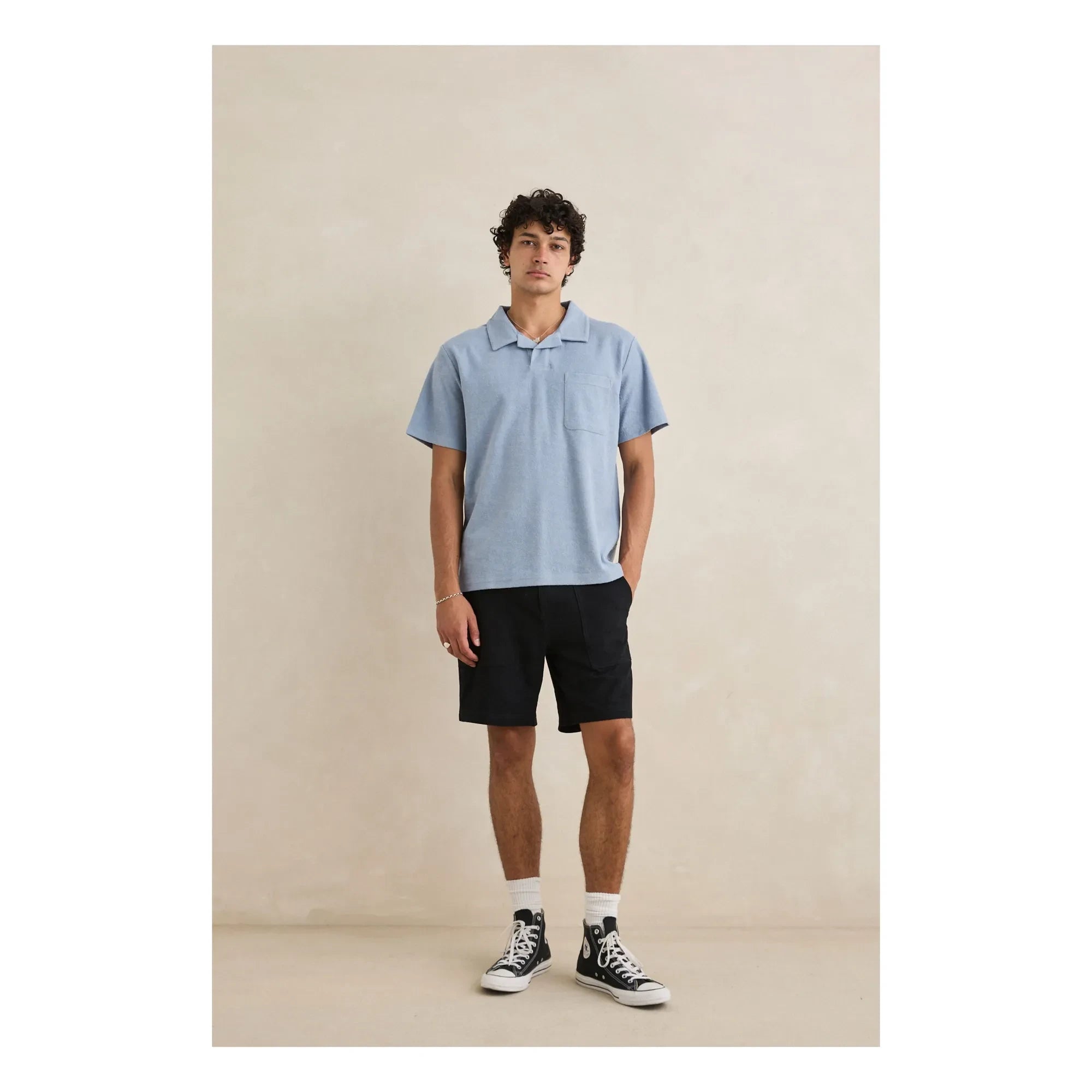 Rhythm - Vintage Terry Poloshirt | Hellblau