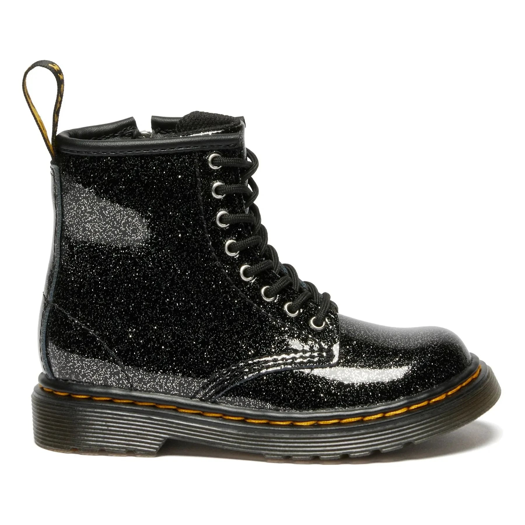 Dr Martens - 1460 J Glitzer Schnürstiefel | Glänzendes Schwarz
