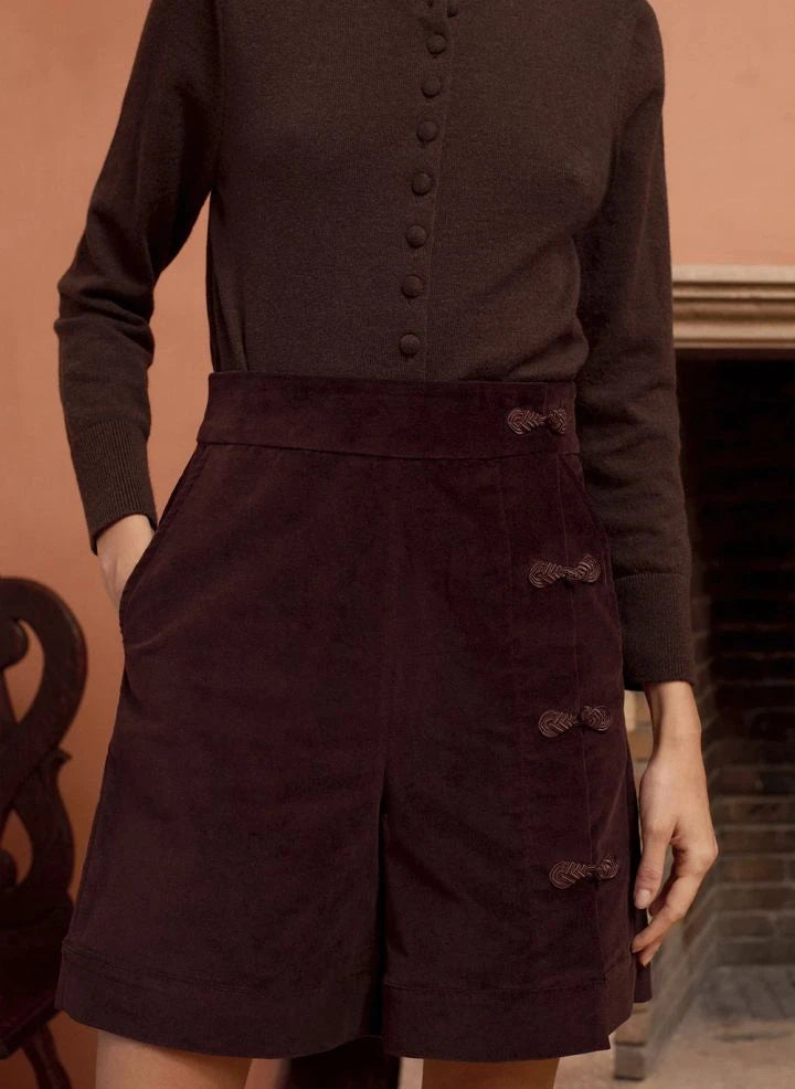 Maria de la Orden - Silene Baumwolle Bermuda Shorts | Schokolade