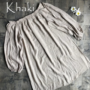 Jesminda - Örme Haki Plaj Kaftan Kimono Giyim