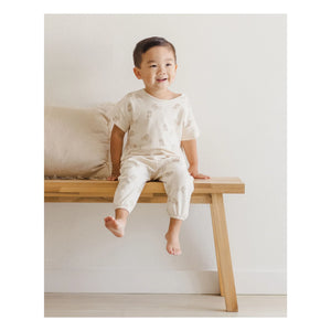 Quincy Mae - T-Shirt und Hose Set | Ecru