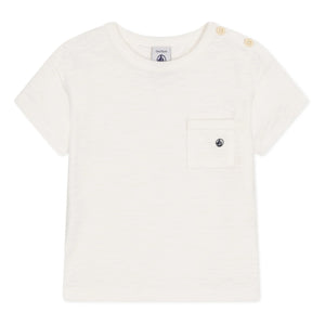 Petit Bateau - Marmiton Flammgarn-T-Shirt | Ecru