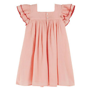 Emile et Ida - Rosa Voile Rüschenkleid