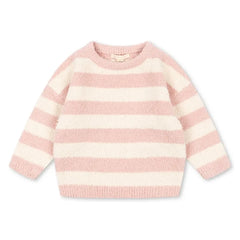 Konges Sløjd - Softy Gestreifter Plüschpullover | Rosa