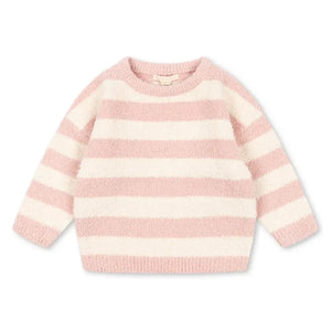 Konges Sløjd - Softy Gestreifter Plüschpullover | Rosa