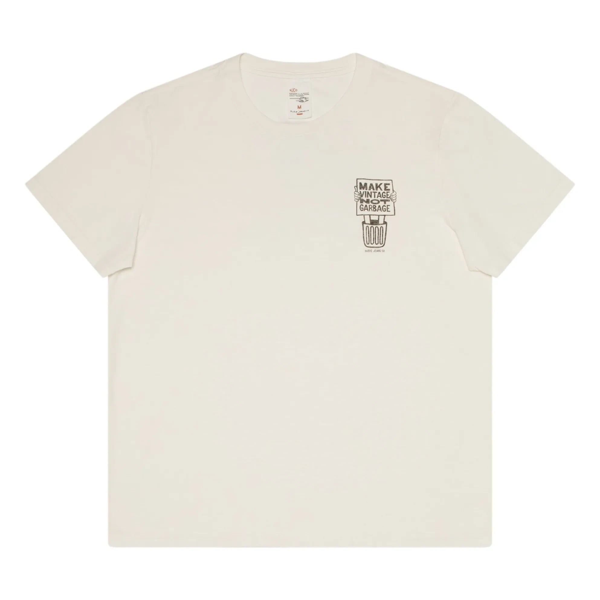 Nudie Jeans – T-Shirt Roy Garbage | Weiß