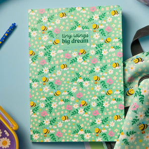 Legami - Exercise Buch - A4 Notizbuch - 4 mm Squared - Biene Blumen