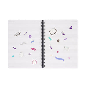Legami - A4 Lined Defter ile Illustrated Hard Kılıf - Moth - Jotter - Spiral-Bound