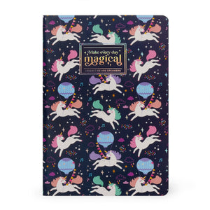 Legami - A5 Lined Defter ile Illustrated Hard Kılıf - Tek Boynuzlu At