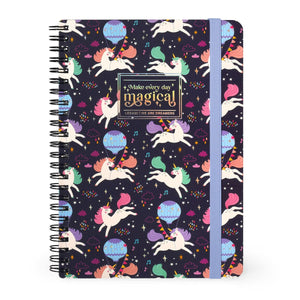 Legami - A5 Lined Defter ile Illustrated Hard Kılıf - Tek Boynuzlu At - Spiral-Bound