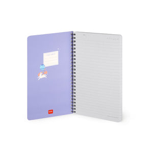Legami - A5 Lined Defter ile Illustrated Hard Kılıf - Tek Boynuzlu At - Spiral-Bound
