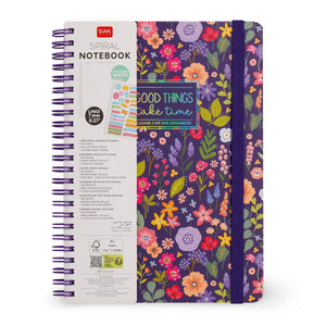 Legami - A5 Lined Defter ile Illustrated Hard Kılıf - Çiçekler - Jotter - Spiral-Bound