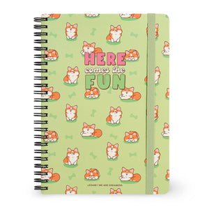 Legami - A5 Lined Defter ile Illustrated Hard Kılıf - Corgi - Jotter - Spiral-Bound
