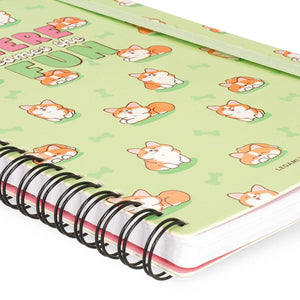 Legami - A5 Lined Defter ile Illustrated Hard Kılıf - Corgi - Jotter - Spiral-Bound