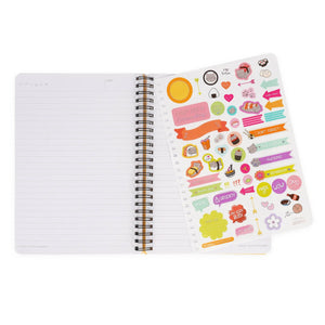 Legami - A5 Lined Defter ile Illustrated Hard Kılıf - Sushi Cat - Jotter - Spiral-Bound