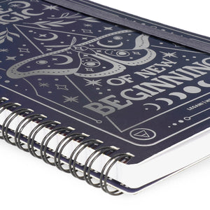 Legami - A5 Lined Defter ile Illustrated Hard Kılıf - Moth - Jotter - Spiral-Bound