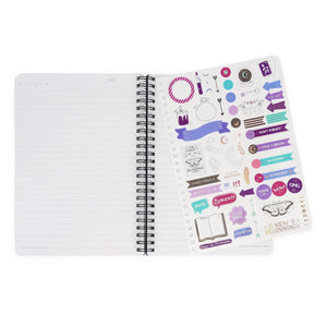 Legami - A5 Lined Defter ile Illustrated Hard Kılıf - Moth - Jotter - Spiral-Bound
