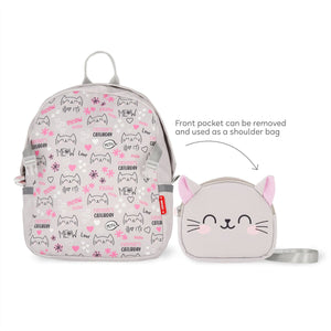 Legami - 2-in-1 Kitty Sırt Çantası ile Removable Front Pocket - Çok Tatlı!
