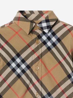 Burberry Baby Boys Owen Long Sleeve Check Shirt in Beige