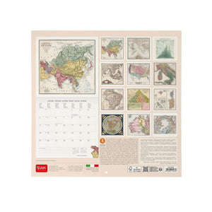Legami - Vintage Maps 2027 Wandkalender - 30 x 29 cm