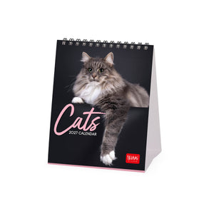 Legami - Katzen 2027 Schreibtischkalender - 12 x 14,5 cm