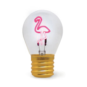 Legami - Dekoratif Lightbulb-Shaped Table Lamp - Flamingo - Bulb Fiction