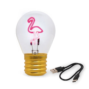 Legami - Dekoratif Lightbulb-Shaped Table Lamp - Flamingo - Bulb Fiction