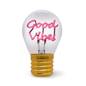 Legami - Dekorative Tischlampe in Glühbirnenform - Gute Vibes - Bulb Fiction